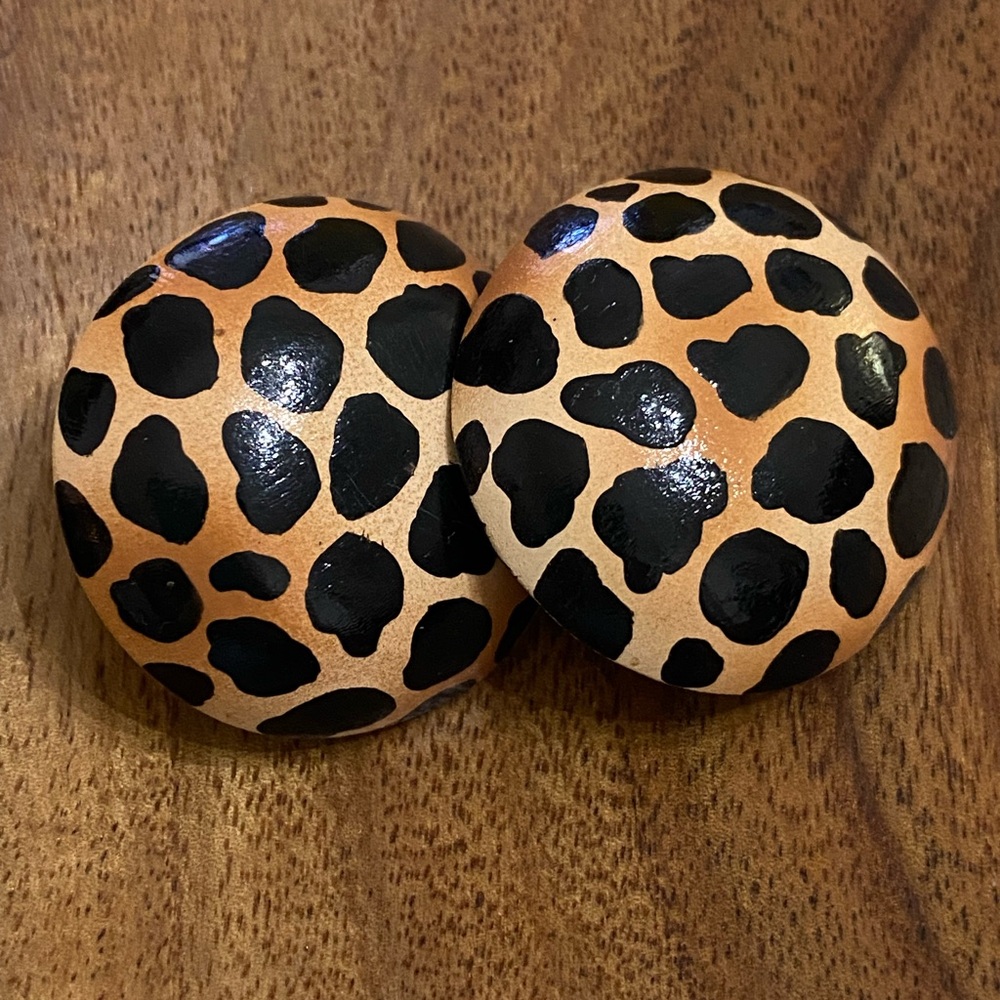 Vintage Leopard Print Earrings